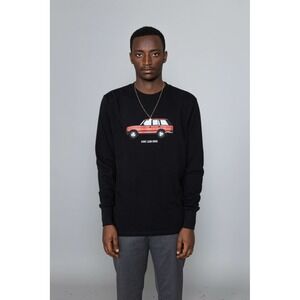Aime Leon Dore Mens Black Long Sleeve T Shirt Graphic Print Range Rover Size S